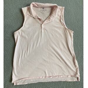 Renwick Tank Top Small Sleeveless Polo Striped Pink White Light Golf Prep Active